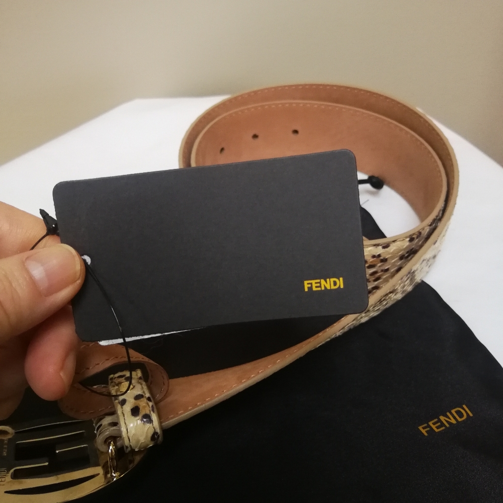 NEW Authentic Fendi Python Leather Belt (RARE) - Picture 4 of 10